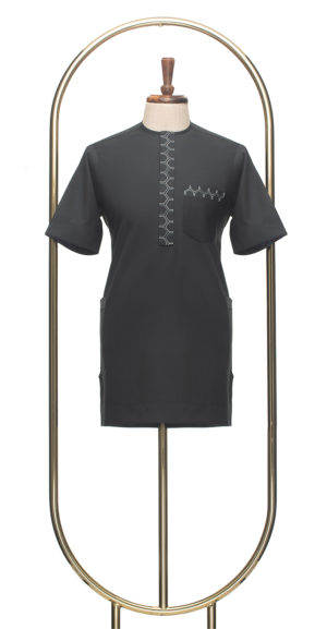 Dark Grey Flap Emb Oldwyn kaftan.