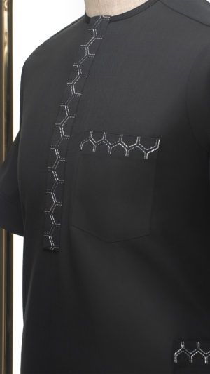 Dark Grey Flap Emb Oldwyn kaftan.