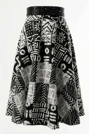 9 cut Ankara skirt beaded waist