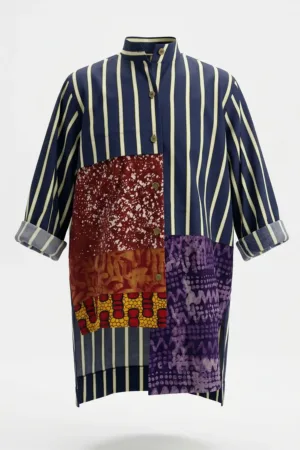 Adire cotton mix Shirt-Dress