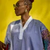 Blue cotton mix- Adire bou-bou
