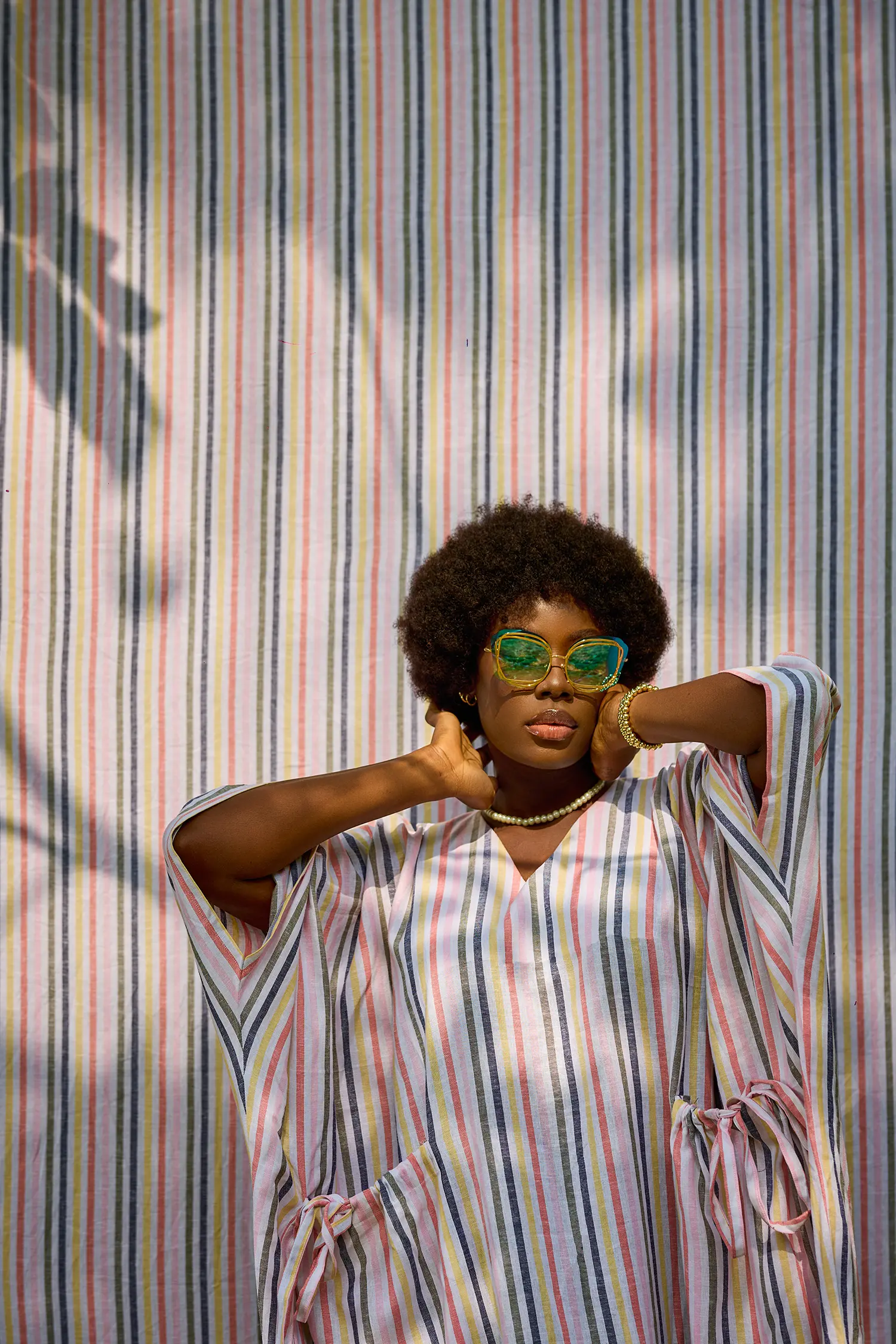 Josephine pin stripe linen bou-bou
