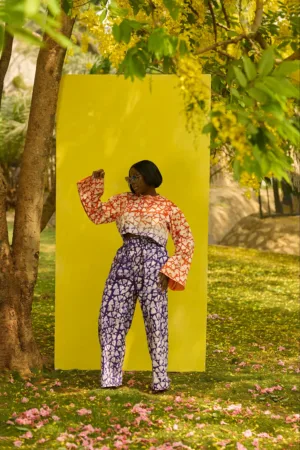 Yellow Blue Adire Pop