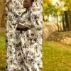 two pcs linen floral print