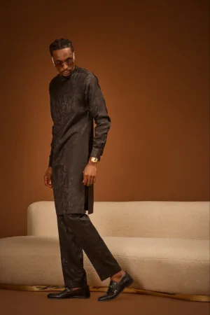 Chaotic Black Calm Kaftan by Oldwyn