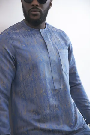 Rustic blue damask kaftan