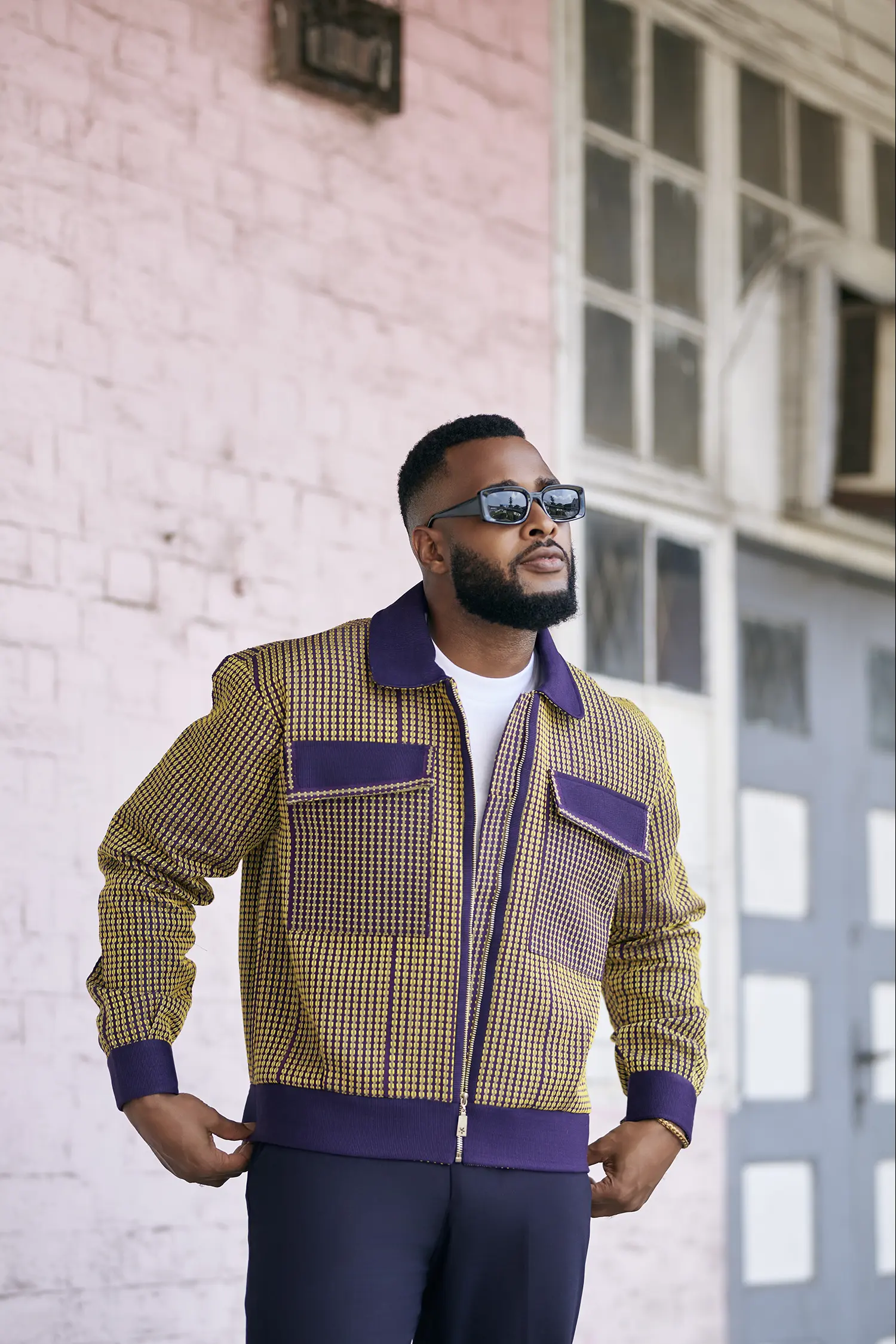 Asooke Royal-mustard mix jacket