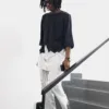 Raw-edged striped mix
